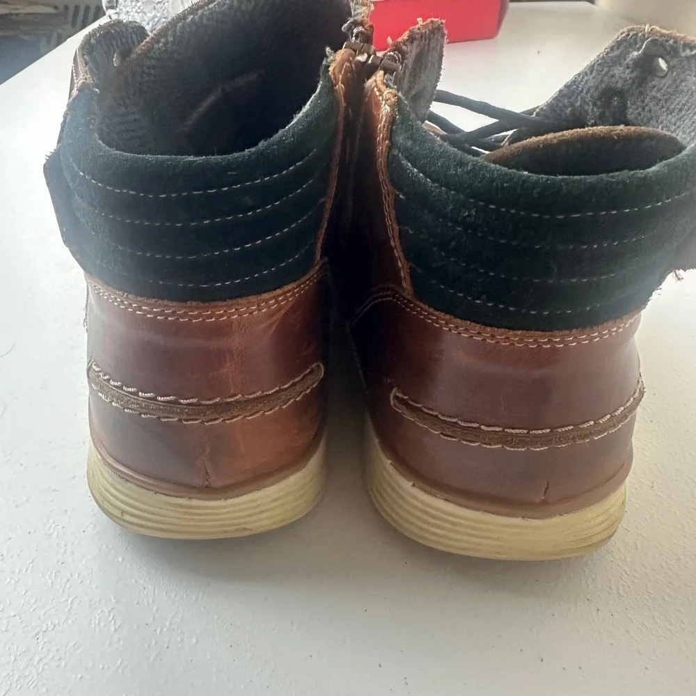 Bullboxer Adyn Boots Mens 8 Brown Leather Side Zip Cap Toe Outdoor Casual
